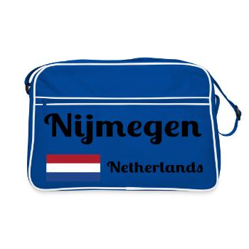Nimègue, Pays-Bas - Imprimés élégants - Sac Retro - bleu/blanc - Devant