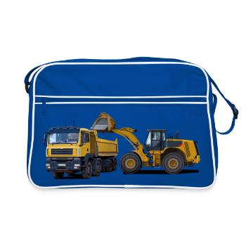 Truck with wheel loader - Retro Bag - blue/white - Front
