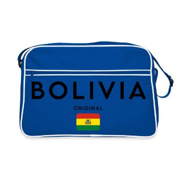 Bolivian pride, minimalist sleek design - Retro Bag - blue/white - Front