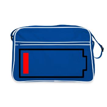 Icône de batterie vide | Drôle de déclaration pour fatigué - Sac Retro - bleu/blanc - Devant