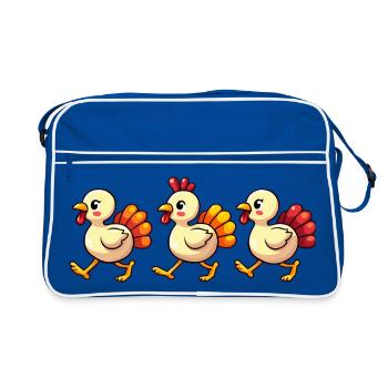 Bébé dinde de Thanksgiving - Sac Retro - bleu/blanc - Devant