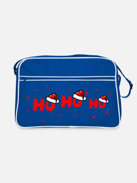 Lettrage Ho Ho Ho Santa - Sac Retro - bleu/blanc - Devant
