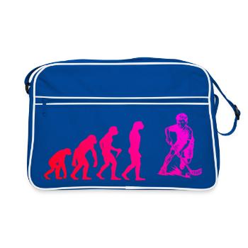 Puristisches Floorball Thema - Retro Tasche - Blau/Weiß - Vorne