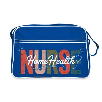 Krankenschwester Home Health Overlay - Retro Tasche - Blau/Weiß - Vorne
