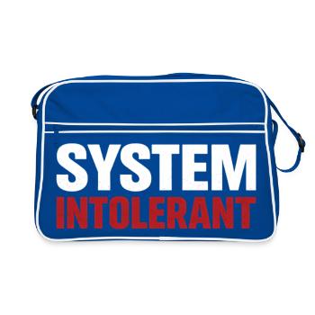System Intolerant – Starkes Statement Design - Retro Tasche - Blau/Weiß - Vorne
