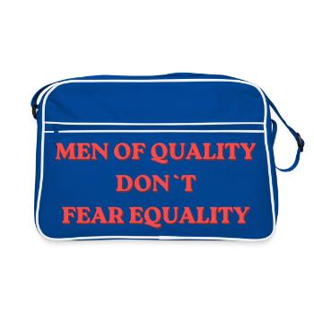 Les hommes de qualité n’ont pas peur de l’égalité - Sac Retro - bleu/blanc - Devant