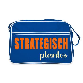Strategisch Planlos - Retro Tasche - Blau/Weiß - Vorne
