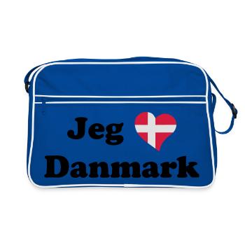 Jeg elsker Danmark - J'aime le Danemark - Sac Retro - bleu/blanc - Devant