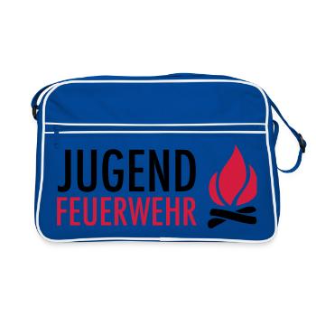 Jeunes sapeurs-pompiers avec flamme - Sac Retro - bleu/blanc - Devant