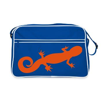 salamander - Retro Tasche - Blau/Weiß - Vorne