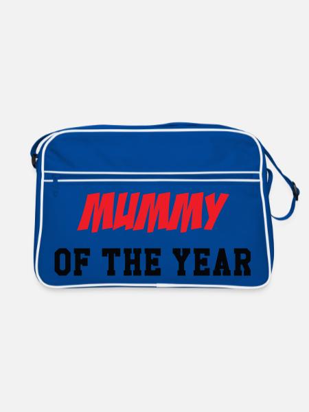 Mom of the Year - Mother's Day - Retro Bag - blue/white - Front
