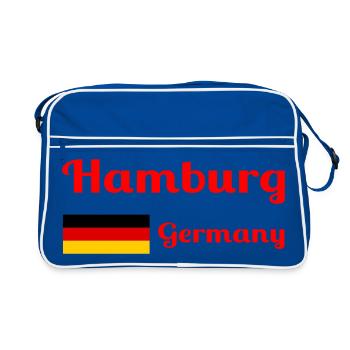 Hambourg, Allemagne - Imprimés élégants - Sac Retro - bleu/blanc - Devant