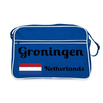 Groningen Netherlands- Stylish prints - Retro Bag - blue/white - Front
