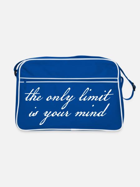 Nur der Kopf bestimmt deine Grenzen - Retro Tasche - Blau/Weiß