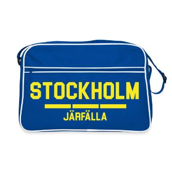 Conception du drapeau de Stockholm Järfälla - Sac Retro - bleu/blanc - Devant