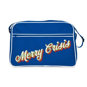 Merry Crisis Christmas Design - Retro Bag - blue/white - Front