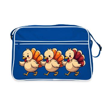 Bébé dinde de Thanksgiving - Sac Retro - bleu/blanc - Devant