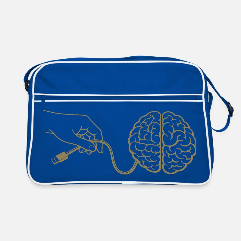 Connecteur de câble Brain Head Intelligence Intelligence artificielle Sac Retro