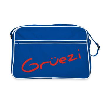 Grüezi - Hopp Schwiiz - Schweiz - Switzerland - Retro Bag - blue/white - Front
