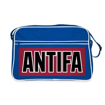 Antifa - Produits dérivés antifascistes - Sac Retro - bleu/blanc - Devant