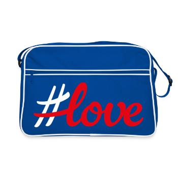 Hashtag Red Love Love Handwriting Minimalist - Retro Bag - blue/white - Front