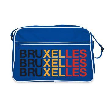BRUXELLES Brussels - Brussels Belgium Belgian Flag - Retro Bag - blue/white - Front