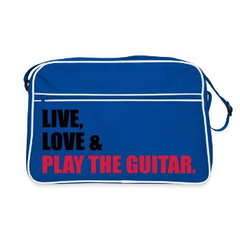 Gitarre - Retro Tasche - Blau/Weiß - Vorne