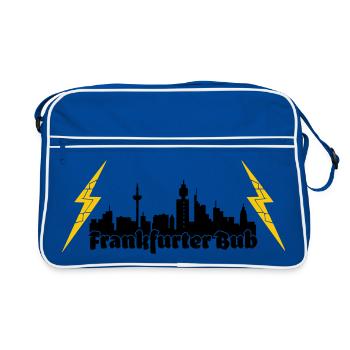Frankfurter Bub ffm skyline - Retro Tasche - Blau/Weiß - Vorne