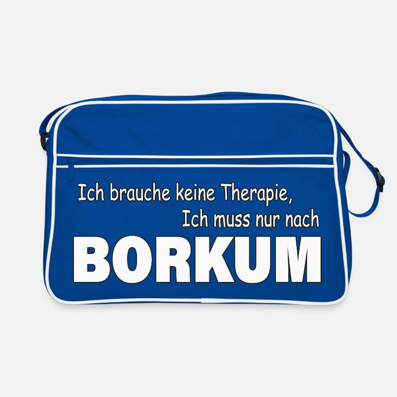 Therapie BORKUM - Retro Tasche - Blau/Weiß