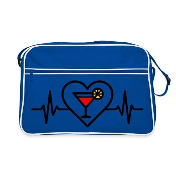 Cocktail Heart Aperitif Drink - Retro Bag - blue/white - Front
