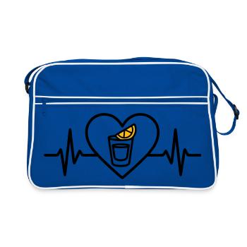 Tequila Shot Heart Aperitif Party - Retro Bag - blue/white - Front