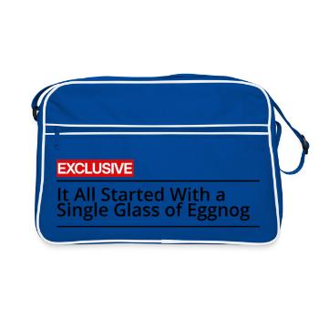 t all started with a single glass of eggnog T-Shir - Retro Bag - blue/white - Front