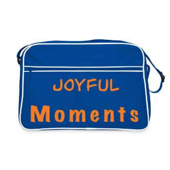 Joyful Moments Design - for a better lifestyle - Retro Tasche - Blau/Weiß - Vorne