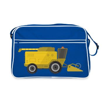 Combine harvester - Retro Bag - blue/white - Front