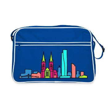 Basel City Skyline Roche Tower Modern Art - Retro Bag - blue/white - Front