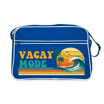 Mode vacances Croisière rétro Voyage plage Palmiers - Sac Retro - bleu/blanc - Devant