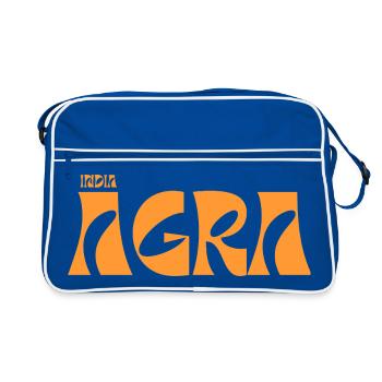 Agra India Typographie en gras - Sac Retro - bleu/blanc - Devant