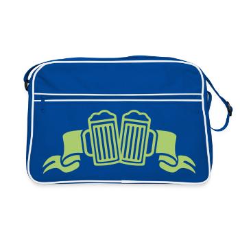 Green Beer Glasses Ceremony - Retro Bag - blue/white - Front