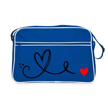 Ligne Herz Schnoerkel - Sac Retro - bleu/blanc - Devant