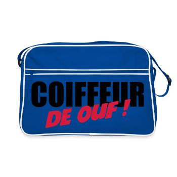 Coiffure / Coiffeur / Coiffeuse / Mode / Cheveux - Sac Retro - bleu/blanc - Devant
