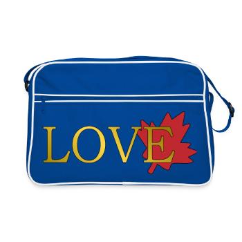 Amour Feuille d'érable du canada - Sac Retro - bleu/blanc - Devant