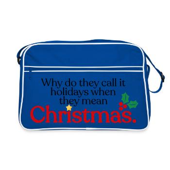 They mean Christmas - Retro Bag - blue/white - Front