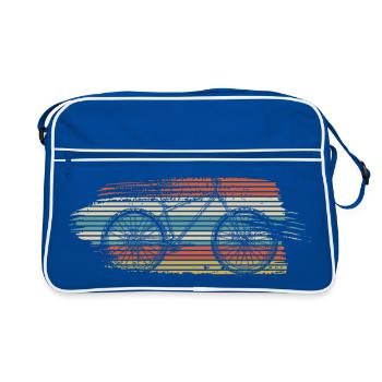 Retro Sonnenbrille Sunset Stripes - Retro Tasche - Blau/Weiß - Vorne