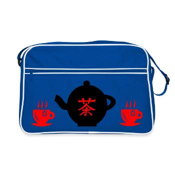 Cérémonie du thé chinoise - Sac Retro - bleu/blanc - Devant