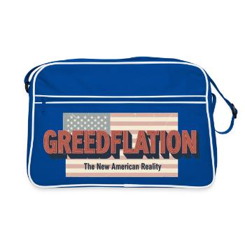 Greed Flation Patriotic Design - Retro Bag - blue/white - Front