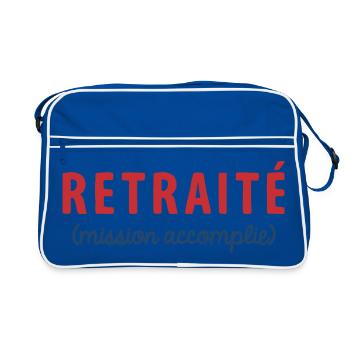 Retraité Mission Accomplie Humour Départ Retraite - Sac Retro - bleu/blanc - Devant