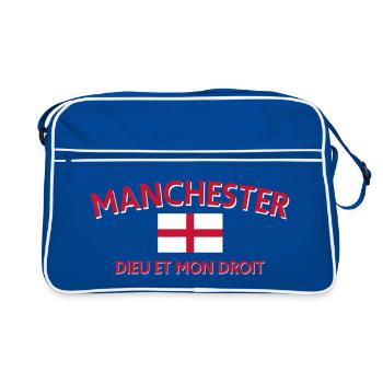 T-shirt à devise du drapeau de Manchester - Sac Retro - bleu/blanc - Devant