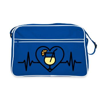 Piña Colada Cocktail Cœur Tropical - Sac Retro - bleu/blanc - Devant