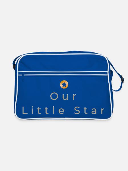 Our Little Star - Minimalistisches Baby-Design - Retro Tasche - Blau/Weiß - Vorne