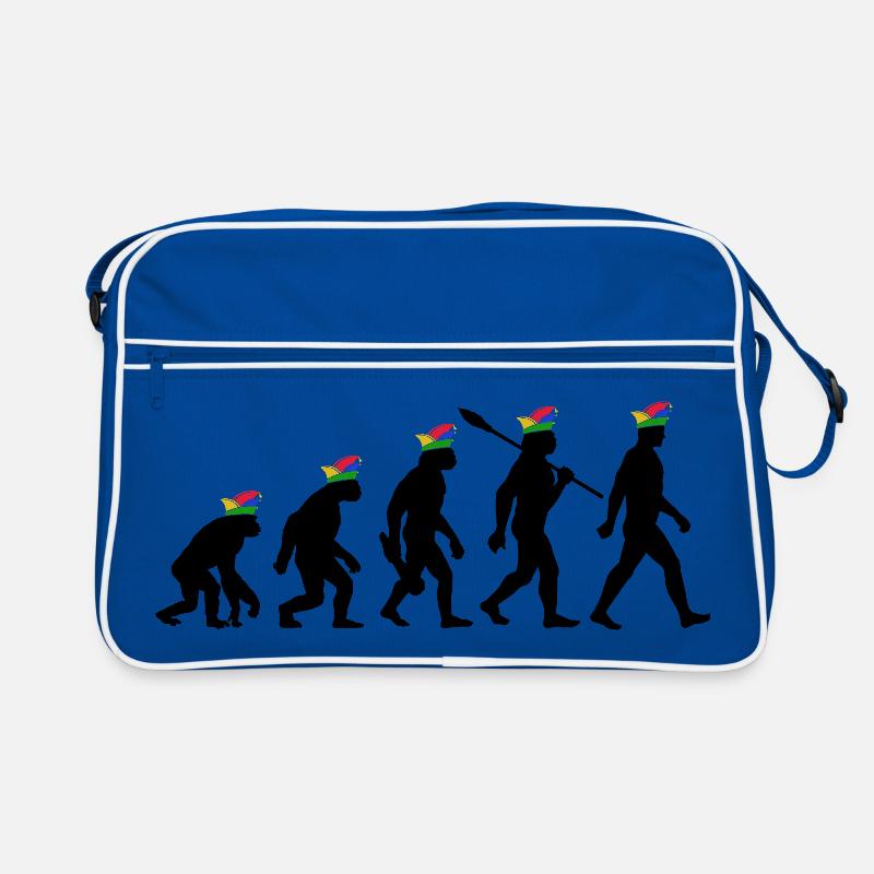 Homo Karnevalis | Evolution der Narren, Fastnacht Retro Tasche